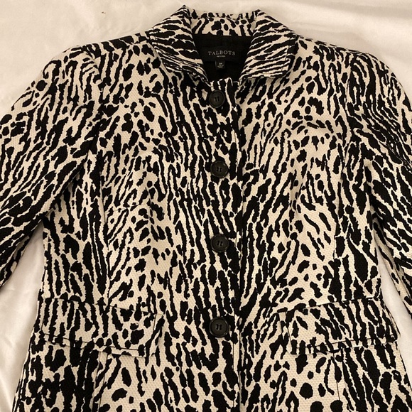 TALBOTS PETITES Animal Print Textured Jacket - Picture 5 of 9